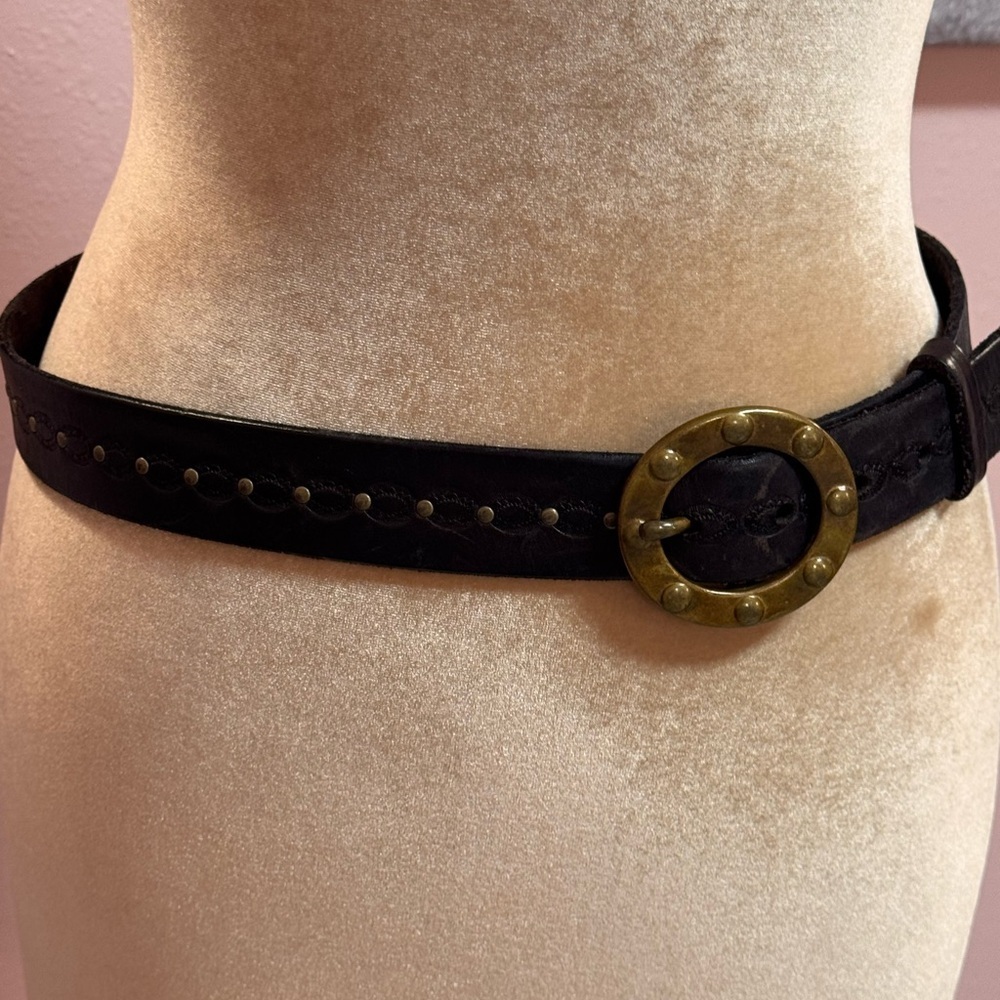GAP Dark Brown Belt with Gold Accents